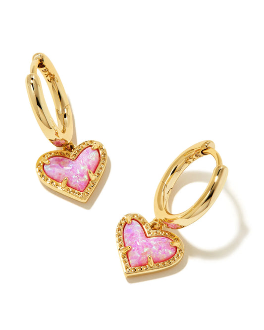 KENDRA SCOTT Ari Heart Gold Huggie Earrings