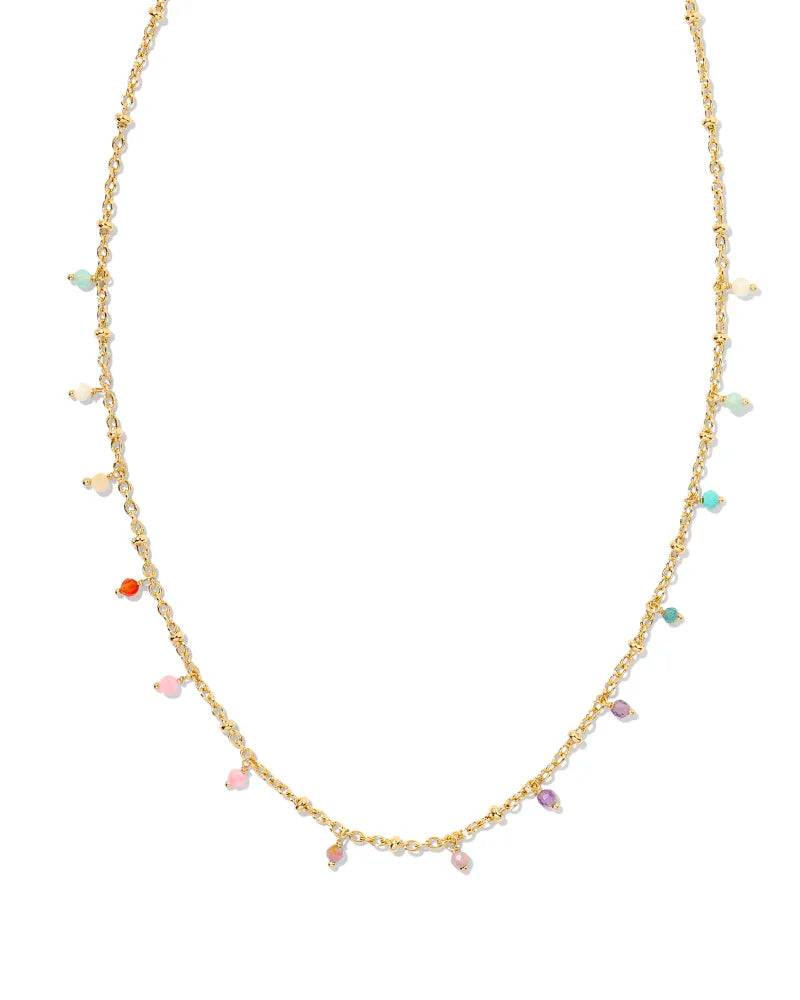 KENDRA SCOTT Camry Gold Beaded Strand Necklace in Pastel Mix