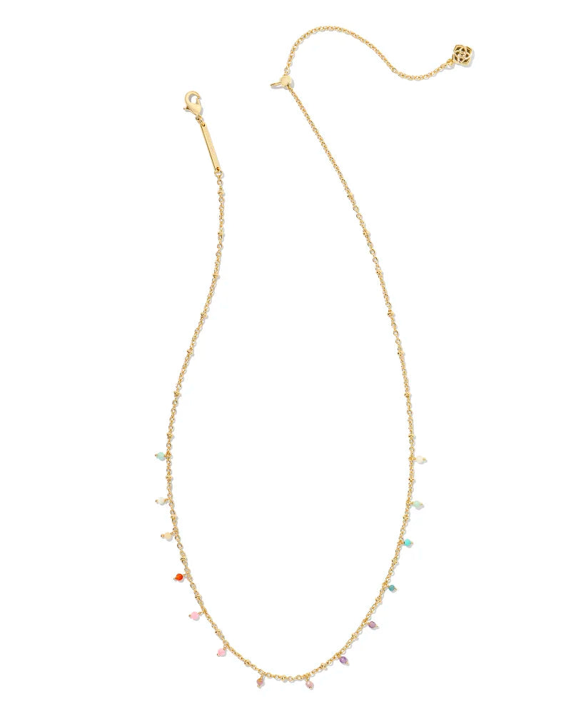 KENDRA SCOTT Camry Gold Beaded Strand Necklace in Pastel Mix